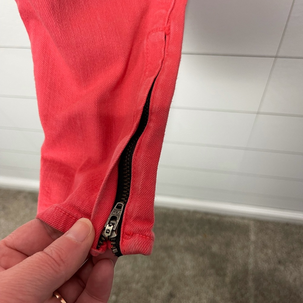 Rag & Bone Size 27 Coral Zipper Capri - Picture 6 of 9